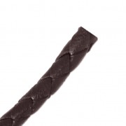 Braided leather cord 5 mm Brown x 50 cm|raw }}