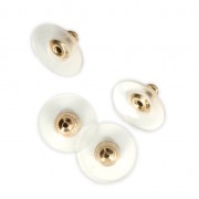 Ear clutches for ear studs with silicon - Gilded with fine 24K x12|raw }}
