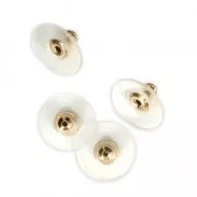Ear clutches for ear studs with silicon - Gilded with fine 24K x12
