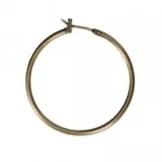 Metal earring hoops to decorate 36X1.9 mm Bronze Tone x2
