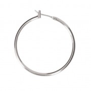 Metal earring hoops to decorate 36X1.9 mm Fine silver plating x2