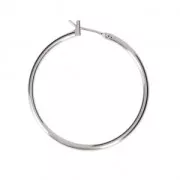 Metal earring hoops to decorate 36X1.9 mm Fine silver plating x2