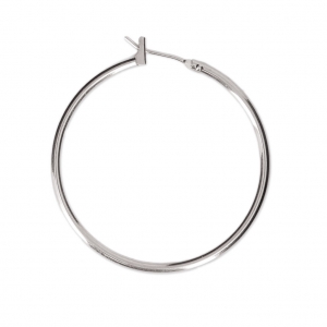 Metal earring hoops to decorate 36X1.9 mm Fine silver plating x2