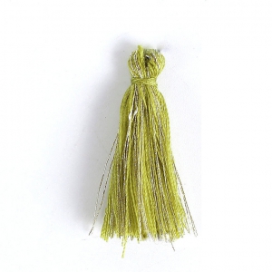 Cotton tassel 32 mm Olive Green/Gold Tone x1