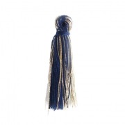 Cotton tassel 32 mm Navy Blue/Gold Tone x1