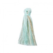 Cotton tassel 32 mm Mint/Gold Tone x1