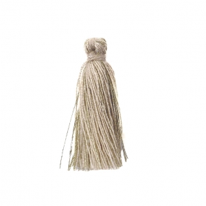 Cotton tassel 32 mm Ivory/Gold Tone x1