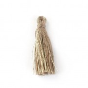 Cotton tassel 32 mm Taupe/Gold Tone x1|raw }}