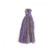 Cotton tassel 32 mm Violet/Gold Tone x1