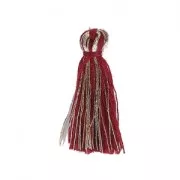 Cotton tassel 32 mm burgundy/Gold Tone x1