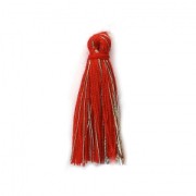 Cotton tassel 32 mm Red/Gold Tone x1