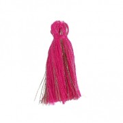 Cotton tassel 32 mm Fuchsia/Gold Tone x1|raw }}