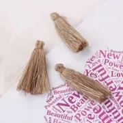 Cotton tassel 32 mm Brown/Gold Tone x1