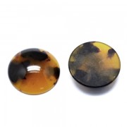 Resin cabochon 12 mm Tortoiseshell Brown/Black x1