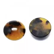 Resin cabochon 12 mm Tortoiseshell Brown/Black x1