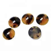 Resin cabochon 12 mm Tortoiseshell Brown/Black x1