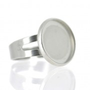 Stainless steel ring with setting for flat back cabochon 14 mm x1