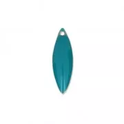 Epoxy resin navette-shaped sequin 16x5 mm Green Turquoise x6