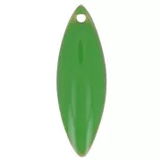 Epoxy resin navette-shaped sequin 16x5 mm Green x6