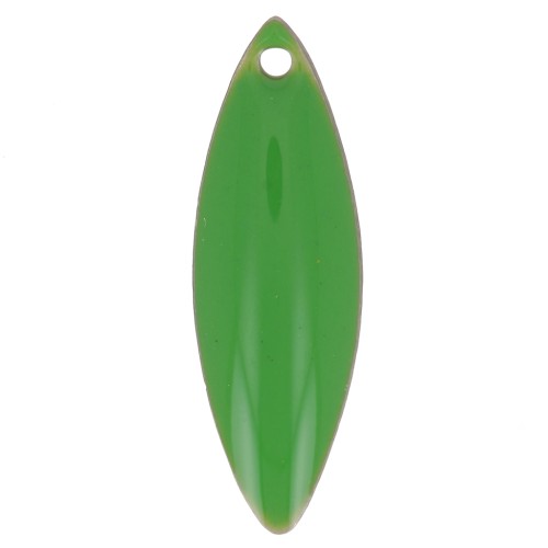 Epoxy resin navette-shaped sequin 16x5 mm Green x6