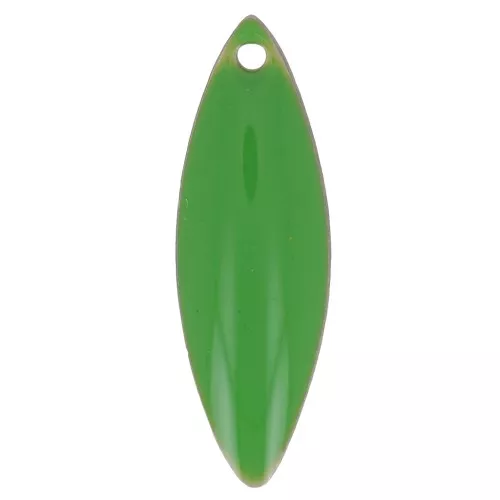 Epoxy resin navette-shaped sequin 16x5 mm Green x6