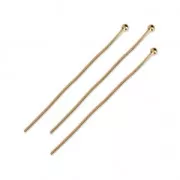 Ball head pins 2- 37x0.7 mm fine Gold plated x25