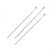 Ball head pins 1.80- 36x0,6 mm Fine silver plating x25