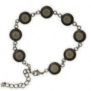 Bracelet base with settings for 10 mm flat back cabochons Bronze Tone x1