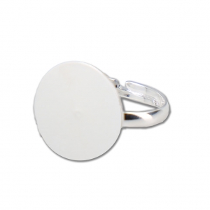 Ring base with 16 mm pad - Fine silver plating x1
