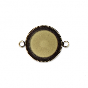 Spacer setting for flat back round cabochon 18 mm Bronze Tone x1