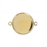 Spacer setting for flat back round cabochon 20 mm fine Gold plated x1