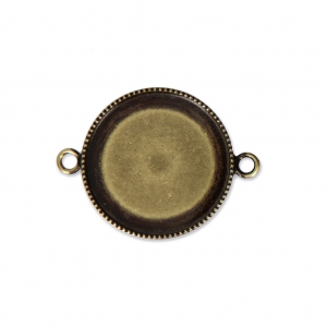 Spacer setting for flat back round cabochon 20 mm Bronze Cabochon x1
