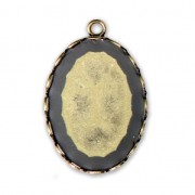 Pendant setting for flat back oval cabochon 25x18 mm Bronze Tone x1|raw }}