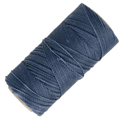 Linhasita waxed thread spool for micro macramé 1 mm - Denim (1037) x168m
