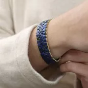 Miyuki Tila Beads 5x5x1.9 mm TL-4518- Opaque Cobalt Picasso x10g