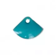 Epoxy resin fan-shaped sequin 7x10 mm Green Turquoise x6