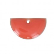 Epoxy resin half circle-shaped sequin 9.5x16 mm Coral Pink x6|raw }}