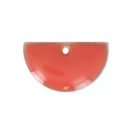 Epoxy resin half circle-shaped sequin 9.5x16 mm Coral Pink x6