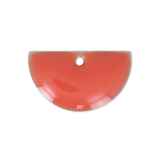 Epoxy resin half circle-shaped sequin 9.5x16 mm Coral Pink x6