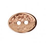 Oval hammered button 14x10 mm Rose Gold Tone x1|raw }}