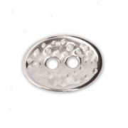 Oval hammered button 14x10 mm Antique Silver Plating x1|raw }}