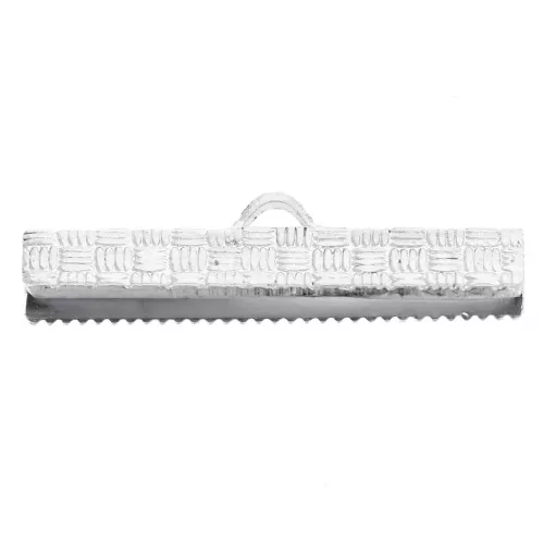 Decorated end caps 25 mm silver x4