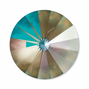 PureCrystal 1122 Rivoli Cabochon 12 mm Crystal Army Green DeLite x1