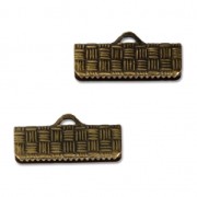 16mm ribbon crimp ends - Bronze Tone x4|raw }}