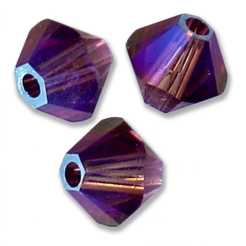 PureCrystal 5328 Crystal Bicones 3 mm Amethyst Shimmer 2X x50