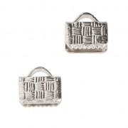 8mm ribbon crimp ends - Fine silver plating x10|raw }}