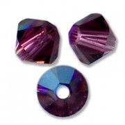PureCrystal 5328 Crystal Bicones 4 mm Amethyst Shimmer x50|raw }}