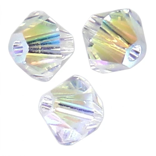 PureCrystal 5328 Crystal Bicones 4 mm Crystal Shimmer 2X x50