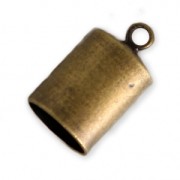 Plain Glue-In Cord End caps with Ring for 6mm cords - Bronze Tone x4|raw }}