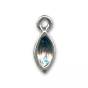 PureCrystal Navette pendant 16mm old silver tone